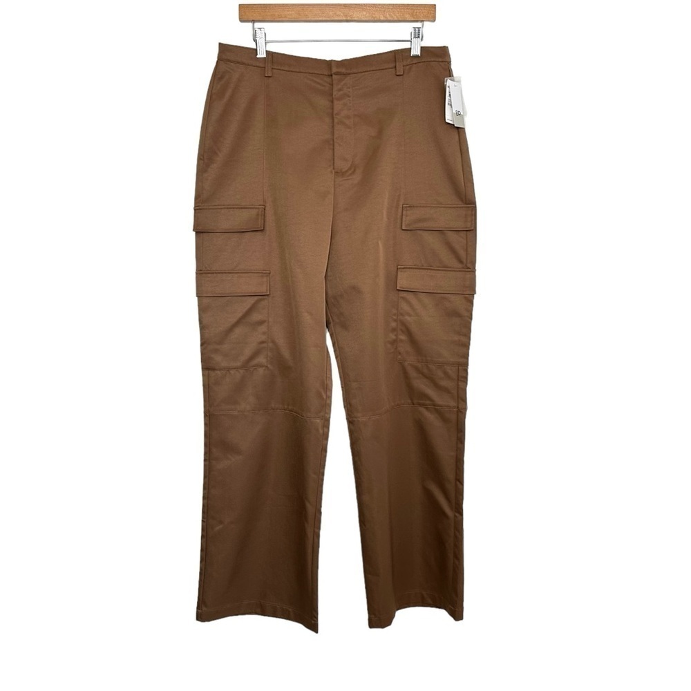 BP. Womens Wide Leg Cargo Pants Size Large Brown High Rise